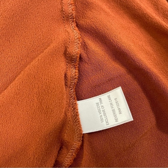 Garnet Hill Viscose Boxy Oversized Blouse In Burnt Orange Women's Size L - Picture 8 of 8